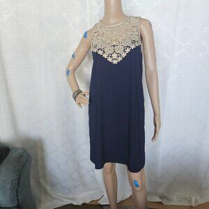 **Lilly Pulitzer Elegant Sleeveless Lace-Overlay Dress**  New without tag